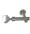 Metall-Gardinenstange Effekt-Edelstahl Ø 19 mm - Crystal Kugel Halter einfach simple