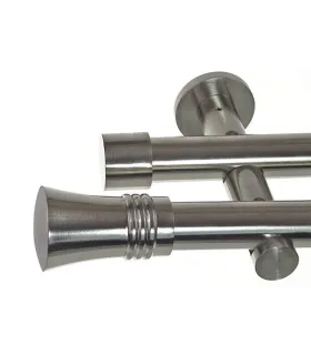 Garníža dvojitá Ø 19mm efekt-nerezová oceľ koncovka - Capri Držiak dvojitý simple