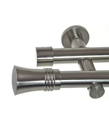 Garníža dvojitá Ø 19mm efekt-nerezová oceľ koncovka - Capri Držiak dvojitý simple