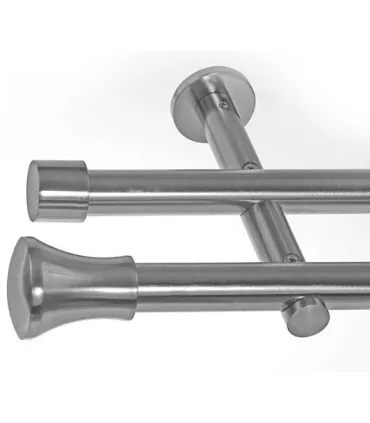 Garníža dvojitá Ø 19mm efekt-nerezová oceľ koncovka - Koloseo hladke