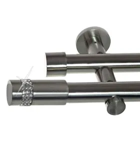 Garníža dvojitá Ø 19mm efekt-nerezová oceľ koncovka - Capri