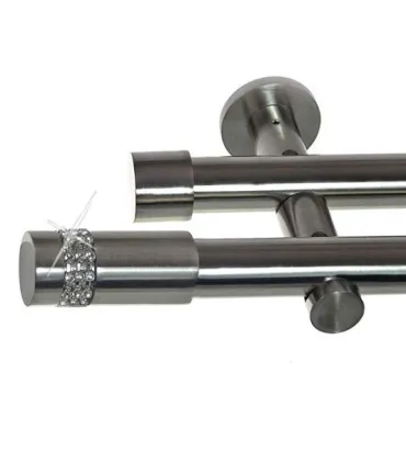 Garníža dvojitá Ø 19mm efekt-nerezová oceľ koncovka - Capri