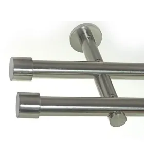 Garníža dvojitá Ø 19mm efekt-nerezová oceľ koncovka - Pullo