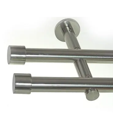 Garníža dvojitá Ø 19mm efekt-nerezová oceľ koncovka - Pullo