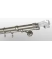 Metall-Gardinenstange Satin-Nickel Ø 25/19 mm - Crystal Cone