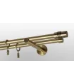 Metall-Gardinenstange Antik zweiläufig Ø 19mm Endstück - Cylinder