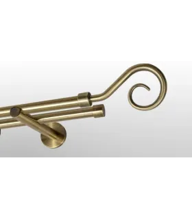 Antik dvojitá Ø 19mm koncovka - Hak