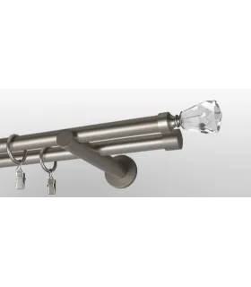 Satin nickel Ø 19mm koncovka - Crystal cone