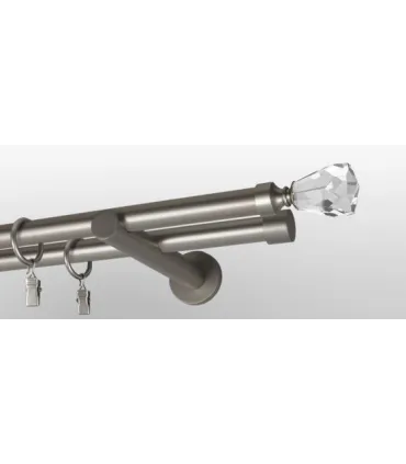 Satin nickel Ø 19mm koncovka - Crystal cone