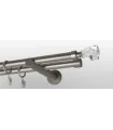 Metall-Gardinenstange Satin-Nickel Ø 19mm Endstück - Crystal Cone