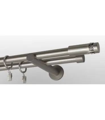 Satin nickel Ø 19mm koncovka - Cylinder crystal