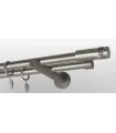 Metall-Gardinenstange Satin-Nickel Ø 19mm Endstück - Cylinder Crystal