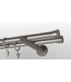 Metall-Gardinenstange Satin-Nickel Ø 19mm Endstück - Duo