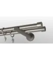 Metall-Gardinenstange Satin-Nickel Ø 19mm Endstück - Pullo