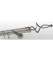 Metall-Gardinenstange Satin-Nickel Ø 19mm Endstück - Azur falisty