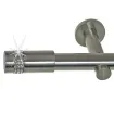 Metall-Gardinenstange Effekt-Edelstahl Ø 19 mm -Cylinder crystal Halterung einfach simple