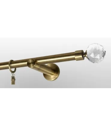 Garníža jednoduchá Ø 19mm antík koncovka Crystal gula Držiak jednoduchý simple