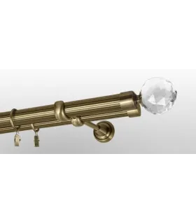Antik Ø 25/19 mm - Crystal gula tyč ryhovana