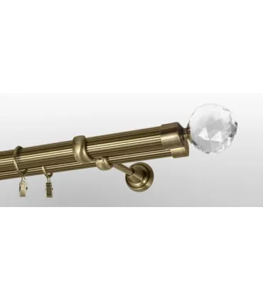 Antik Ø 25/19 mm - Crystal gula tyč ryhovana