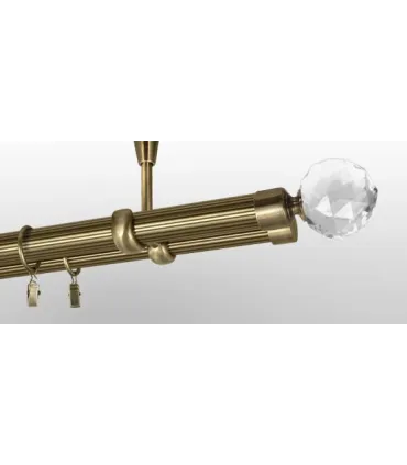 Antik Ø 25/19 mm - Crystal gula tyč ryhovana