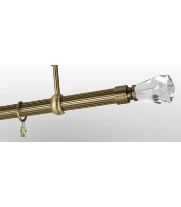 Antik Ø 25 mm - koncovka Crystal Cone tyč ryhovaná