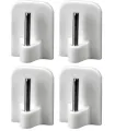 selbstklebender Haken für Mini-Bleiverglasung weiß 4er-Set