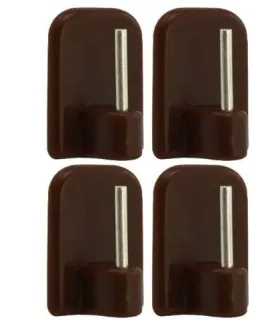 Samolepiaci háčik na Mini vitrážku hnedy 4ks