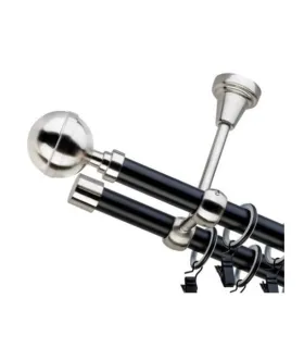 Dvojitá 19mm matná čierna koncovka Kalisto efekt nerez