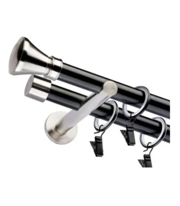 Dvojitá 19mm matná čierna koncovka Koloseo efekt nerez