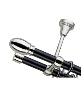 Dvojitá 19mm matná čierna koncovka Beluno efekt nerez