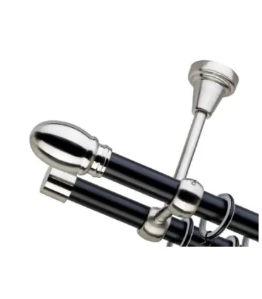 Dvojitá 19mm matná čierna koncovka Beluno efekt nerez