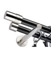 zweiläufige Gardinenstange 19mm matt schwarz Cylinder Effekt Edelstahl