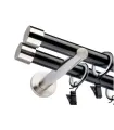 zweiläufige Gardinenstange 19mm matt schwarz Pullo Effekt Edelstahl