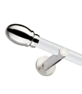 Jednoduchá 19mm biela leskla koncovka Beluno efekt nerez