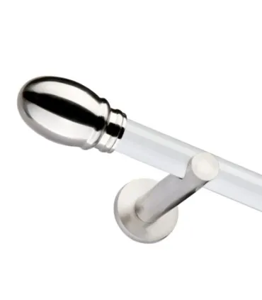 Jednoduchá 19mm biela leskla koncovka Beluno efekt nerez