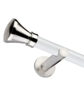 Jednoduchá 19mm biela leskla koncovka Kalisto efekt nerez