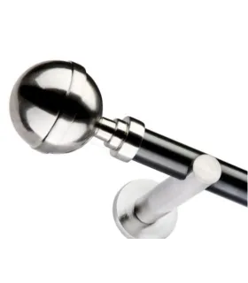 Jednoduchá 19mm  matná čierna koncovka Kalisto efekt nerez