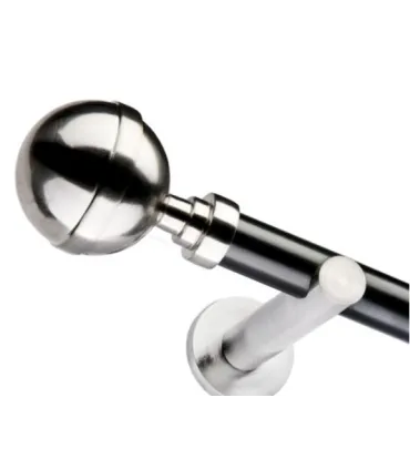 Jednoduchá 19mm  matná čierna koncovka Kalisto efekt nerez