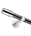 einläufige Gardinenstange 19 mm matt schwarz Cylinder Effekt Edelstahl