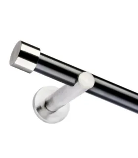 Jednoduchá 19mm  matná čierna koncovka Pullo efekt nerez