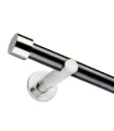 einläufige Gardinenstange 19mm matt schwarz Pullo Effekt Edelstahl