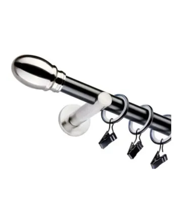 Jednoduchá 19mm  matná čierna koncovka Beluno efekt nerez