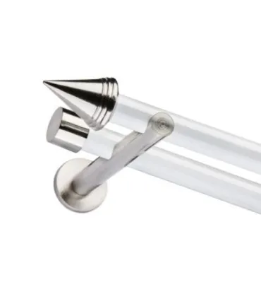 Dvojitá 19mm biela leskla koncovka Stizok inner efekt nerez