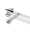 zweiläufige Gardinenstange 19mm weiß glänzend mit Stizok inner Effekt Edelstahl