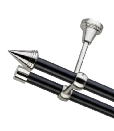 Dvojitá 19mm matná čierna koncovka Stizok inner efekt nerez