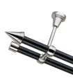 zweiläufige Gardinenstange 19 mm matt schwarz Stizok inner Effekt Edelstahl