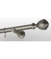 Satin-Nickel Ø 25 mm - Endstück Palacio Stange glatt, einfacher Halter