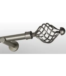 Satin nickel Ø 25 mm - koncovka Navona tyč hladká držiak simple