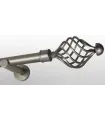 Satiniertes Nickel Ø 25 mm - Navona Endstück glatte Stange einfacher Halter