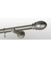 Satiniertes Nickel Ø 25 mm - Beluno Endstück glatte Stange einfacher Halter
